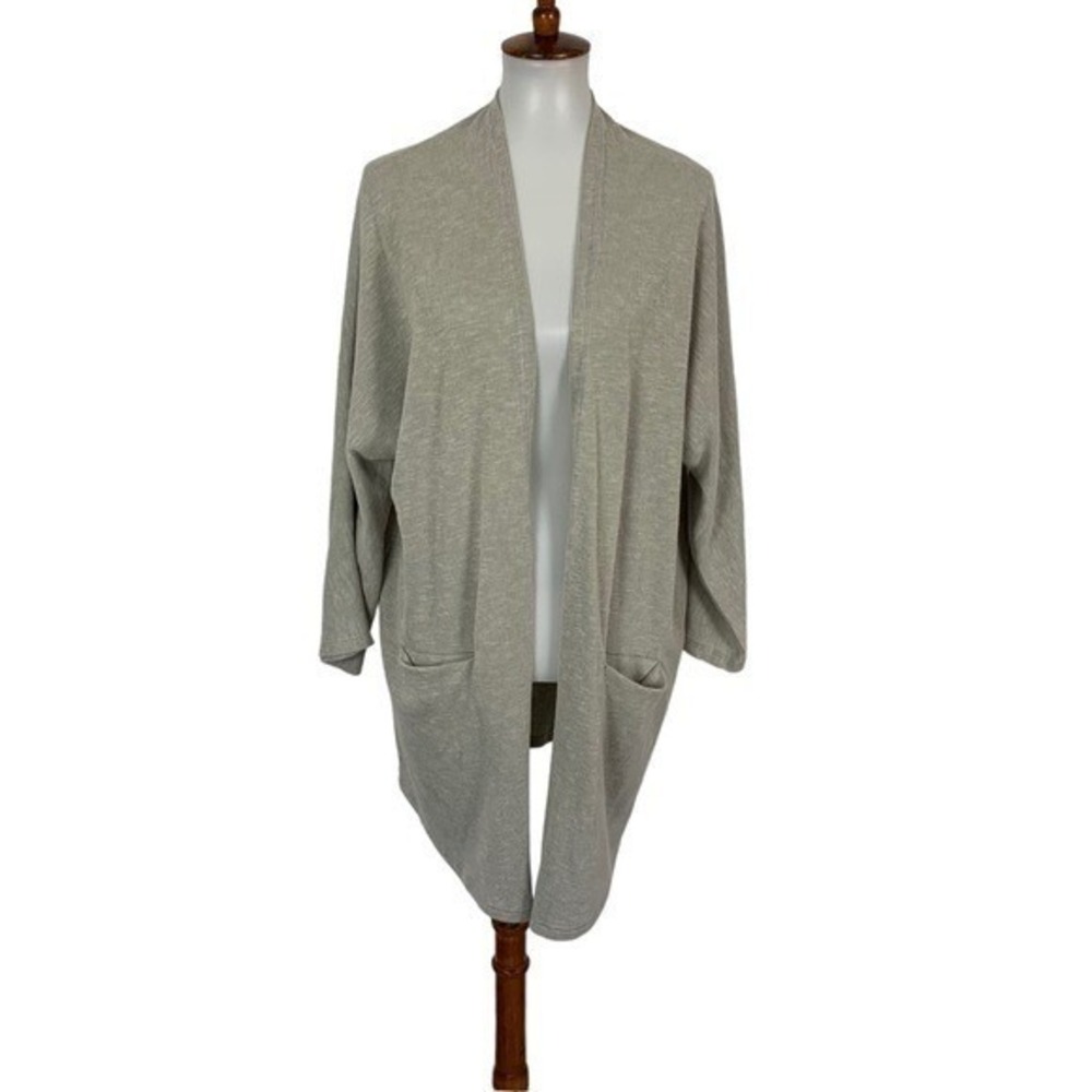 Donni Gray Waffle Knit Open Front Cardigan Cozy Loungewear OSFA‎